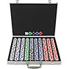 1000 Ace/King Suited 11.5g Poker Chip Set w/Aluminum Case